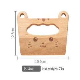 Solid Wood Toy Knife Kitchen Toy Children (Option: Cat Children Wood Knife)