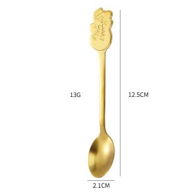 Creative Coffee Holiday Gift Box Stainless Steel Christmas Tableware Spoon (Option: Golden Snowman)
