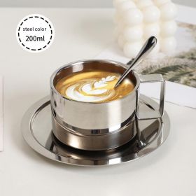 Fashion Simple Stainless Steel Coffee Set Suit (Option: Steel Color-200ml)