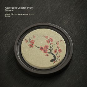Absorbent Bakelite Coaster Tea Ceremony Heat Proof Mat (Option: Plum Blossom)