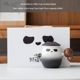 Panda Ceramic Office Cup Personal Home Office Tea (Option: Black-With Gift Box)