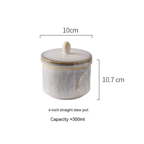 Household Ceramic Covered Water Proof Stewing Cup