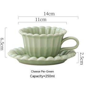 Cream Style Ceramic Cup Restaurant Hotel Household Coffee Set Suit (Option: Cheese Pie Milk Green)