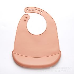 Thin Baby Eating Silicone Baby Bibs Oil-proof Waterproof Maternal And Child Supplies (Option: Thin Bib Brick Red)