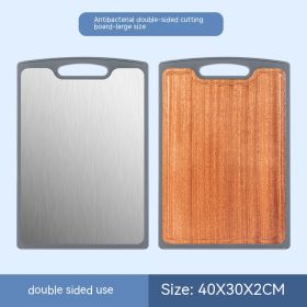 Antibacterial And Mildewproof Stainless Steel Cutting Board Ebony (Option: Stainless Steel-40x30x2cm)