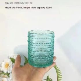 Bead Point Series Glass Cup High Leg (Option: Bead Point Small Cup Sky Blue-301to400ml)