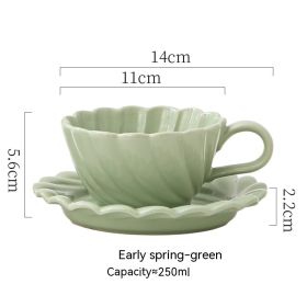 Cream Style Ceramic Cup Restaurant Hotel Household Coffee Set Suit (Option: Early Spring Milk Green)