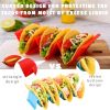1pc/6pcs Colorful Taco Holder Stands - Premium Large Taco Tray Plates Holds Up To 3 Or 2 Tacos Each, PP Health Material Very Hard And Sturdy, Dishwash