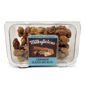 Milkylicious-Cinnamon Glazed Almonds 4oz (Material: Cinnamon Glazed Mixed Nuts, size: 4 Oz)