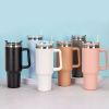 40oz Adventure Quencher Tumbler Thermos Vacuum Cups With Handle Stainless Steel Travel Water Cup Stay Ice Cold Car Coffee Mug