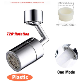 1pc New Universal 1080° Rotation Extender Faucet Aerator; Plastic Splash Filter; Kitchen Washbasin Faucets Bubbler Nozzle Robotic Arm (Color: One Mode 720)