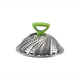 1pc; Foldable Steamer Rack; Stainless Steel Steamer Basket; Folding Steamer Insert For Veggie; Fish; Seafood; Bun; And More; Kitchen Gadgets; Kitchen (size: small)