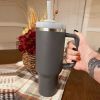 1200ml Stainless Steel Mug Coffee Cup Thermal Travel Car Auto Mugs Thermos 40 Oz Tumbler with Handle Straw Cup Drinkware New In