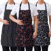 1pc Adjustable Half-length Adult Apron Striped Restaurant Chef Apron Outdoor Camping BBQ Picnic Kitchen Cook Apron With 2 Pockets; Kitchen Accessories