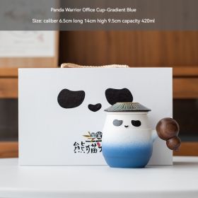 Panda Ceramic Office Cup Personal Home Office Tea (Option: Blue-With Gift Box)