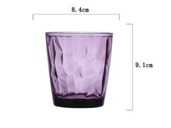Acrylic Restaurant Tea Cup Transparent PC Plastic Octagon Cup (Color: Purple)