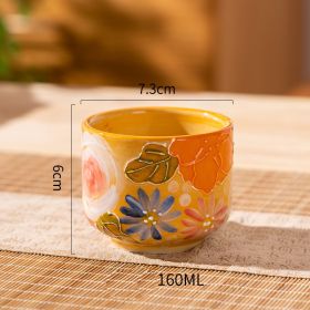 Elegant Lifting Handle Household Ceramic Underglaze Teapot Suit Hand Painted Good-looking Retro Water Glass (Option: Single Cup)