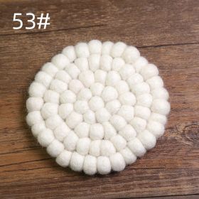 Anti-scald Tea Cup Temperament Pure Color Elegant Wool Ball Coaster (Option: 10cm Coaster 53)