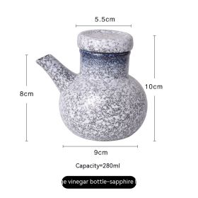 Creative Japanese Ceramic Seasoning Pot Household Vinegar Bottle (Option: Sapphire Blue 280ml)