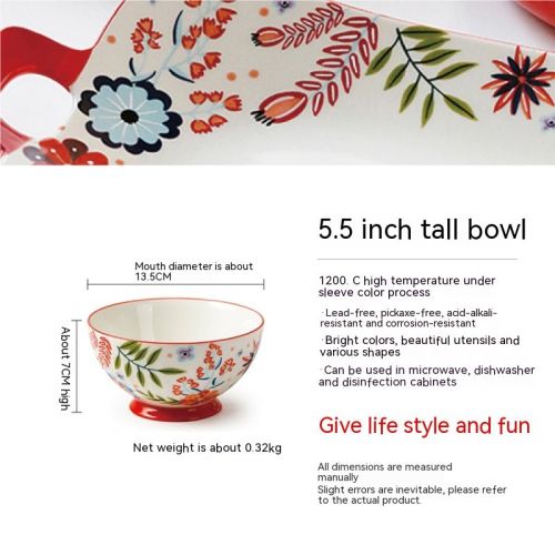 Home American Tableware Hand Drawn Creative Floral Style