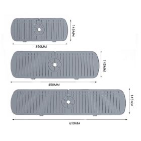 Silicone Draining Pad Wash Basin Kitchen Faucet Splash-proof Mat Multifunctional Sink Draining Table Splash-proof Water Artifact (Option: Gray-L610x145x5mm)